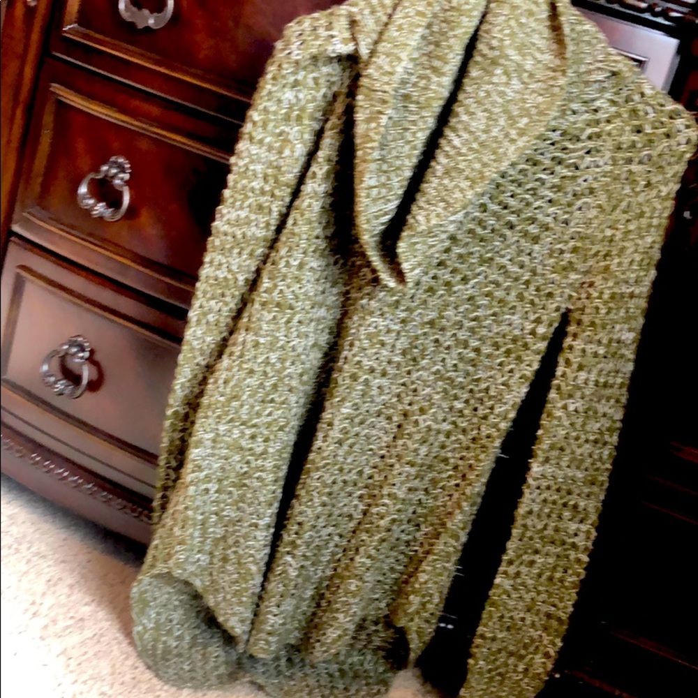 Long cowl neck sweater.